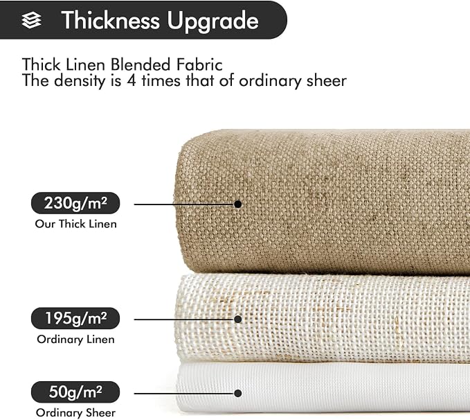 MIULEE Non-See-Through Privacy Linen Curtains 2 Panels, Light Filtering Window - Image 5