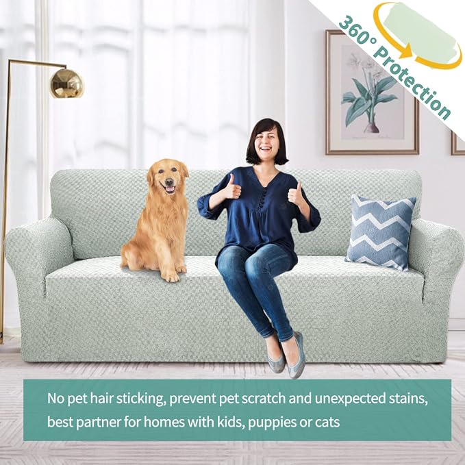 YEMYHOM Couch Cover Latest Jacquard Design High Stretch Extra Large Sofa Covers - Image 2