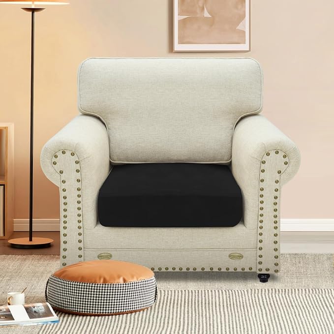 MAXIJIN Velvet Stretch Cushion Cover Fitted Couch Cushion Slipcovers 1 Pack Arm - Image 2