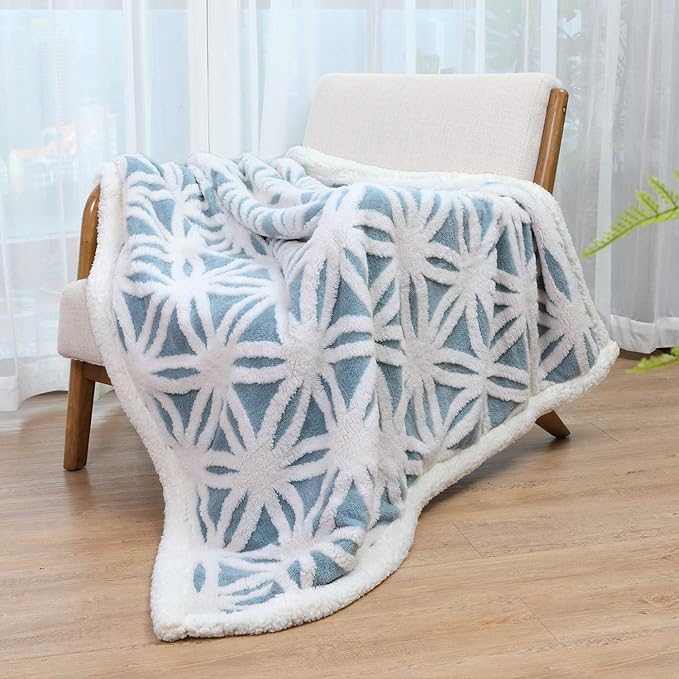 LOMAO Sherpa Fleece Blanket for Mom Cozy Soft Throw Blanket for Women Men - Image 2