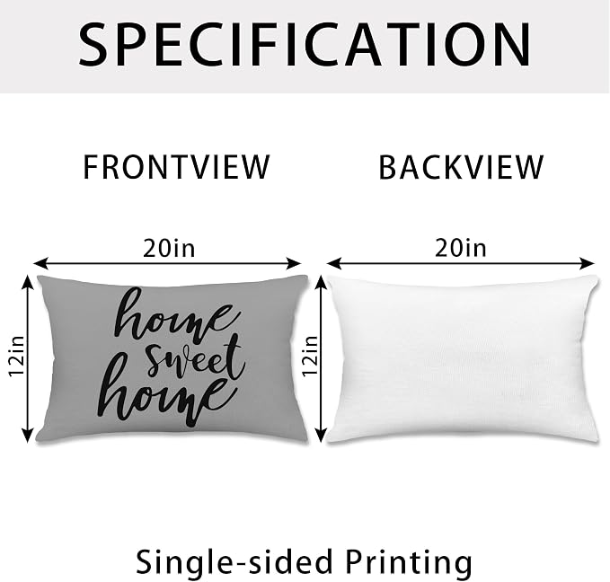 Hexagram Grey Geometric Pillow Covers 12x20 Set of 4, Decorative Outdoor Modern - Image 3
