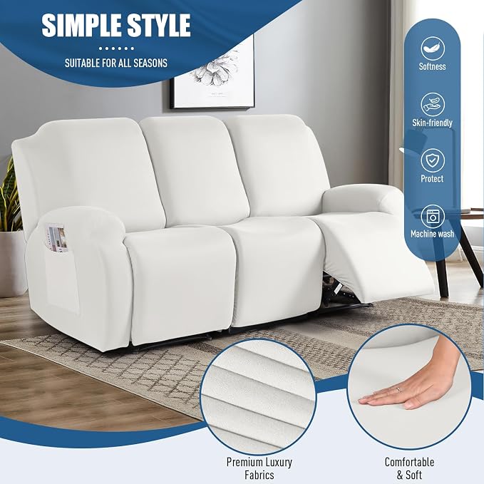 TAOCOCO Recliner Couch Covers 3 Pieces, Stretch Sofa Covers - Image 2