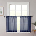 Kitchen Curtains 24 Inch Length Tier 2 Pieces, Cafe Bathroom Basement Rod by WelvetBLK