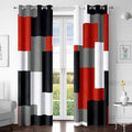 Tyrot Red Black 100% Blackout Curtains by TyrotHomeDecor