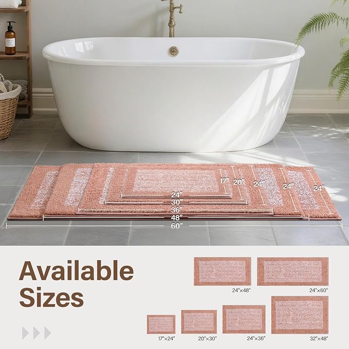 Bathroom Rugs 24x17 Non Slip Washable, Soft Absorbent Quick Dry Mats - Image 6