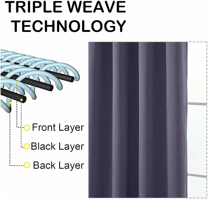 OVZME Greyish Purple Blackout Curtains - Image 3