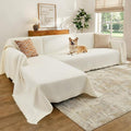 CAPALOCA Sectional Couch Covers, 2 Pieces Chenille Sofa Cover L Shaped Couch by CAPALOCA