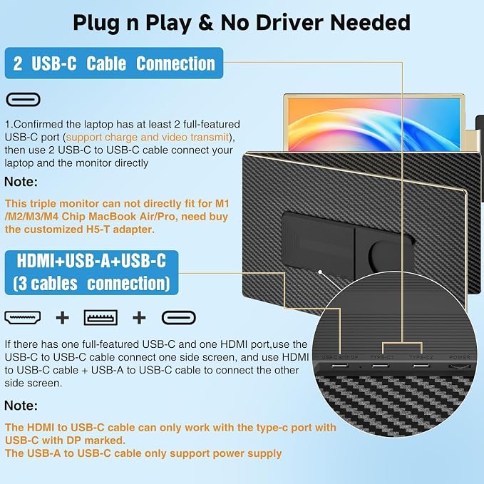 KEFEYA Laptop Screen Extender 15.6", FHD 1080P Portable Triple Monitor - Image 5