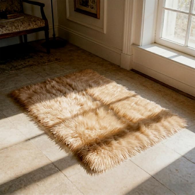 Ultra Soft Faux Fur Rug, Fluffy Shaggy 2 x 3 Ft Small Area Rug - Image 4