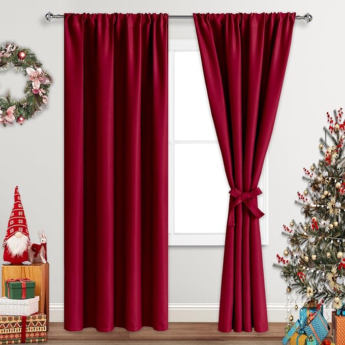 JIUZHEN Christmas Blackout Curtains by JIUZHEN