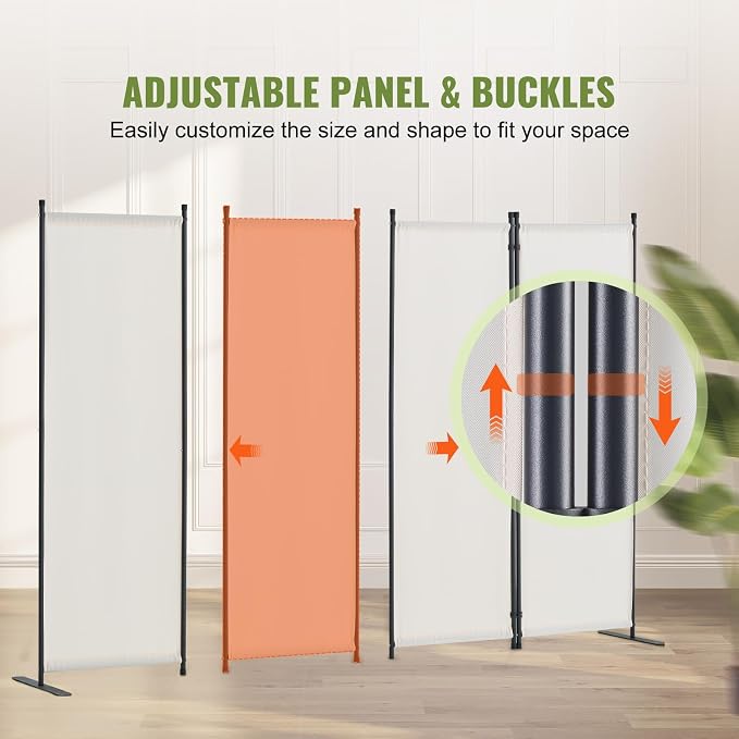 VEVOR Room Divider, 4 Panel Room Dividers and Folding Privacy Screens, Fabric - Image 4