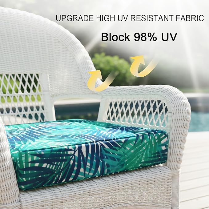 NettyPro Patio Cushion Covers Replacement 2 Pack Water Repellent UV Resistant - Image 4