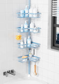 KEGII Shower Caddy Tension Pole, 4-Tier Rustproof Adjustable Corner Bathroom by KEGII