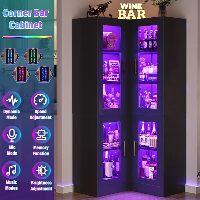 Armocity Corner Bookcase with Doors, 6-Tier Corner Book Shelf - Image 5
