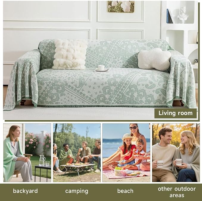 ROOMLIFE Green Couch Covers for Sofa, Sofa Covers Washable Non Slip Furniture - Image 7