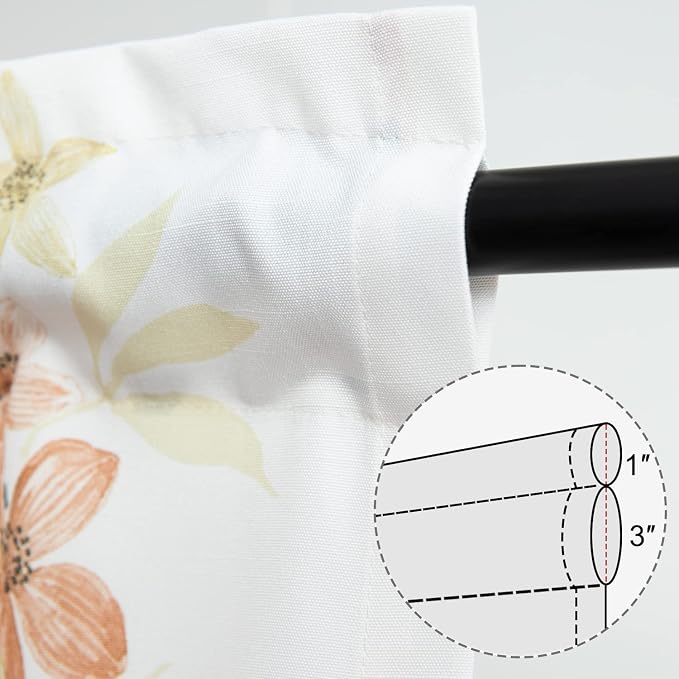 Leeva Rustic Kitchen Curtains Valances, Light Filtering Floral Valances - Image 4