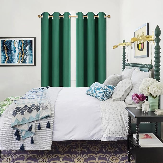 Diraysid Green Grommet Blackout Curtains - Image 6