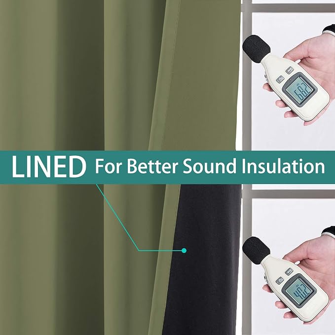 Yakamok 100% Blackout Thermal Insulated Sliding Door Curtains, Noise Reducing - Image 4