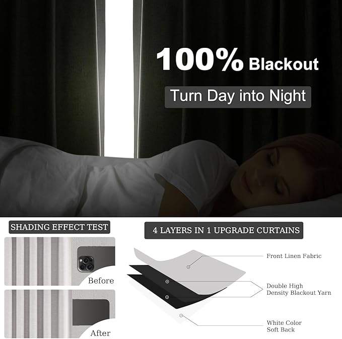 Topfinel Extra Long 120 Inch Blackout Curtains - Image 6