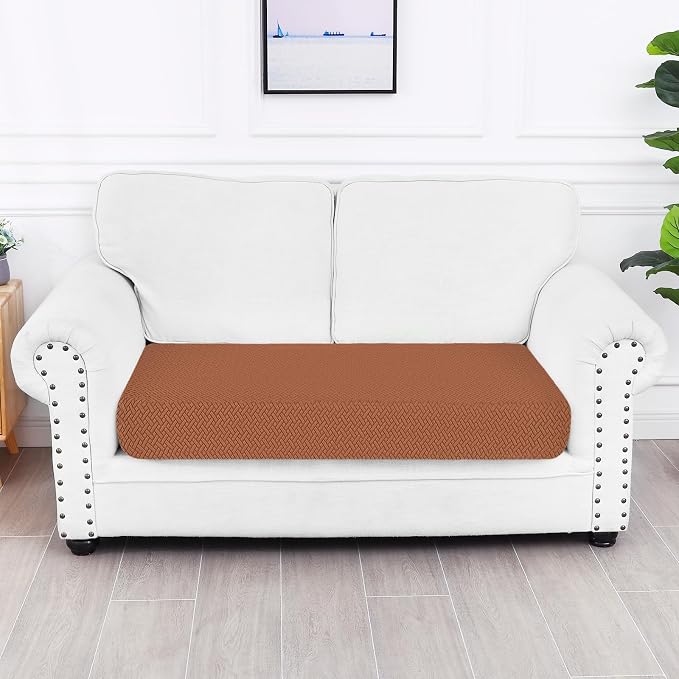 Smiry Waterproof Couch Cushion Covers, Stretch Jacquard Thick Sofa Cushion - Image 5