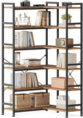 Casaottima Corner Bookshelf 6 Tier, 64 Inches Reversible Book Shelf by Casaottima