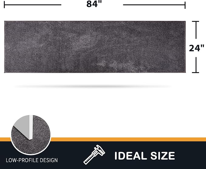 PURRUGS Dirt Trapping Door Mat 24" x 84", Non-Slip Machine Washable Entryway Rug - Image 2