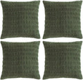Fancy Homi 4 Packs Boho Olive Green Decorative Throw Pillow Covers 22x22 Inch by Fancy+Homi