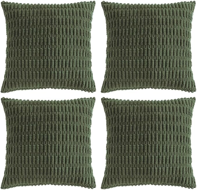Fancy Homi 4 Packs Boho Olive Green Decorative Throw Pillow Covers 24x24 Inch by Fancy+Homi