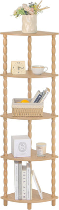 MaxSmeo Corner Bookshelf, 5-Tier Corner Shelf Stand, Modern Corner Plant Shelves by MaxSmeo