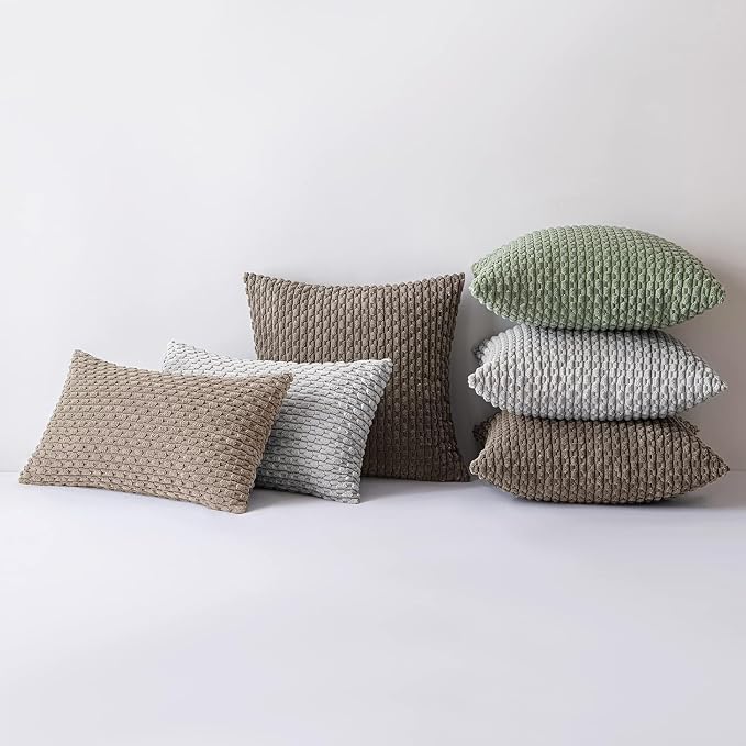 MIULEE Pack of 2 Decorative Lumbar Throw Pillow Covers 12x20 Inch Soft Boho - Image 5
