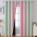 Estelar Textiler Sage Green and Pink Blackout Curtains 84 Inches Long by ESTELARTEXTILER