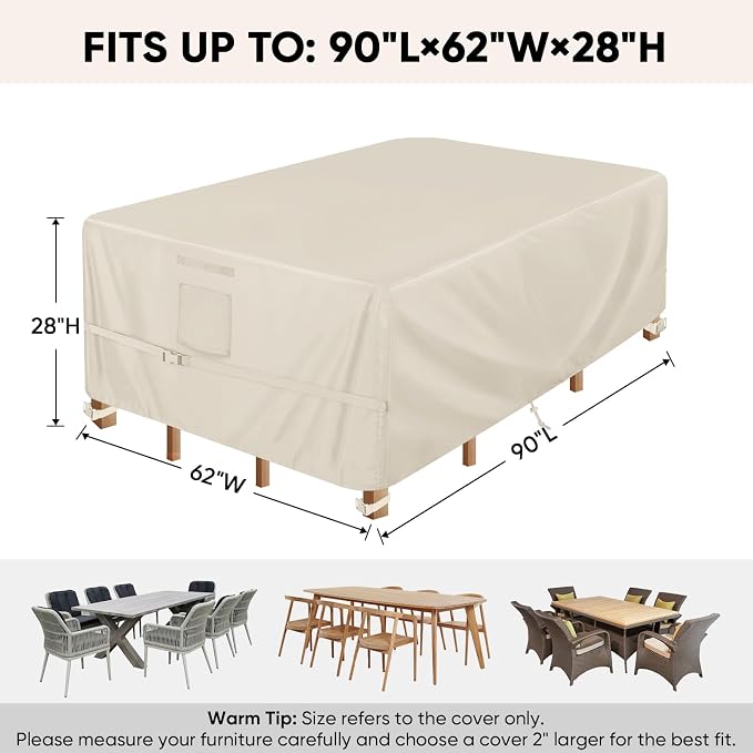 BALEINE Patio Furniture Covers, Outdoor Furniture Covers Waterproof, Heavy Duty - Image 2