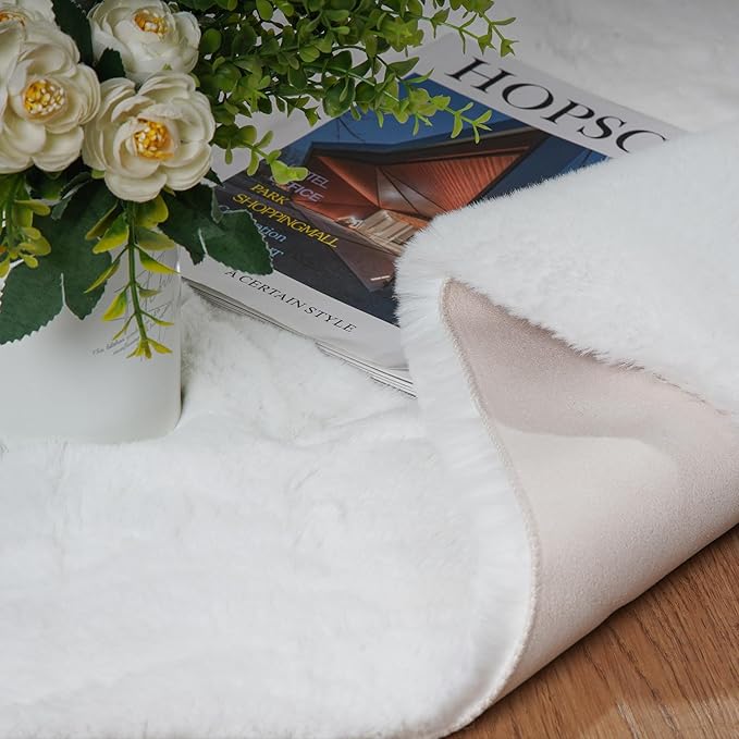 Latepis Washable Rugs 3x5 White Fluffy Shag Rug Shaggy Rug - Image 7