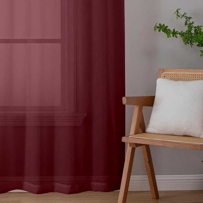 Aiyufeng Sheer Voile Window Treatment Rod Pocket Curtain Panels - Image 6