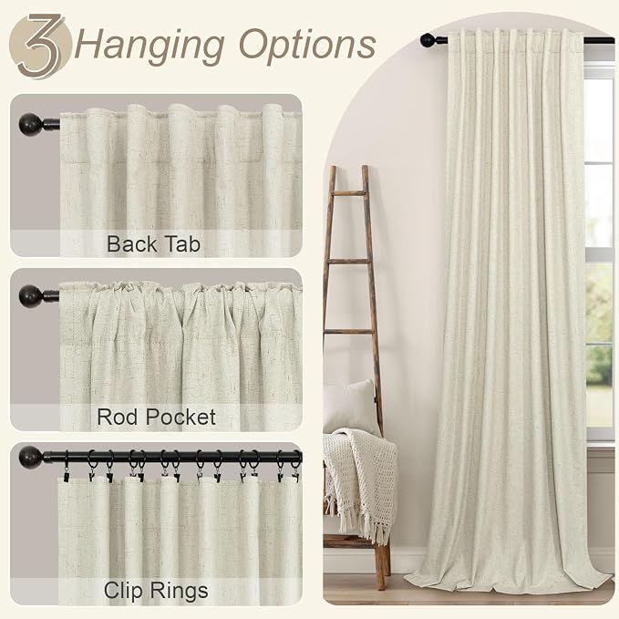 102 Inch Long Curtains for Bedroom Living Room Darkening Blackout Thermal Thick - Image 6