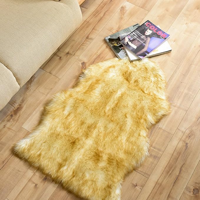 Carvapet Luxury Soft Faux Sheepskin Chair Cover Seat Pad 2ft x 3ft Plush Fur by Carvapet