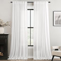 Linen White Curtains 84 inches Long by Jolilight