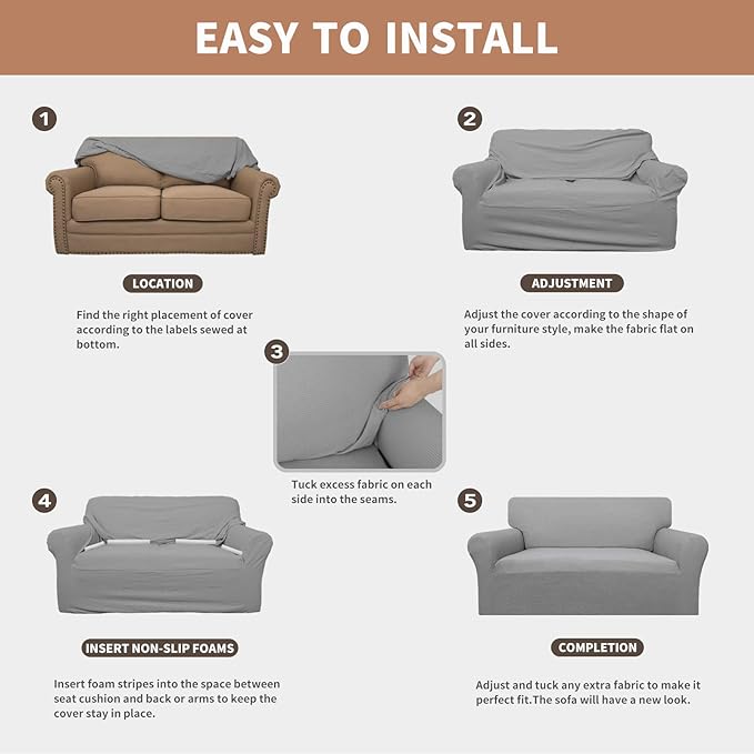 Easy-Going 100% Waterproof Couch Cover, Dual Waterproof Sofa Cover, Stretch - Image 6