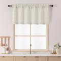 Chyhomenyc Natural Cafe Curtains 24 Inch Length, Light Filtering Faux Linen by Chyhomenyc