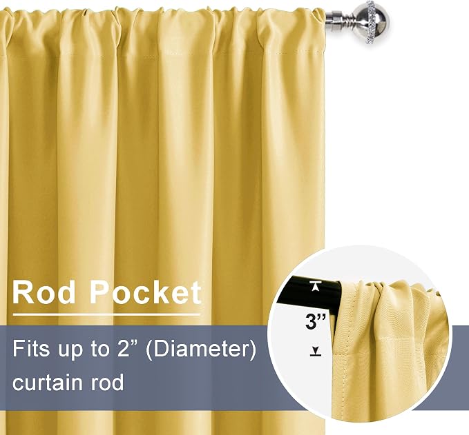 JIUZHEN Blackout Curtains – Thermal Insulated, Noise Reducing Room Darkening - Image 5