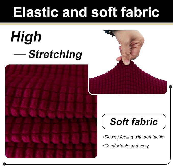 U-NICE HOME 3 Pieces Stretch Couch Cover Sofa Cover Washable Sofa Slipcover - Image 6