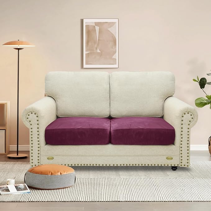 MAXIJIN Velvet Stretch Seat Cushion Covers Couch Cushion Cover - Image 2