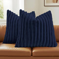 FUTEI Dark Navy Decorative Throw Pillow Covers Set of 2, 26x26 Inch Soft Fluffy by FUTEI