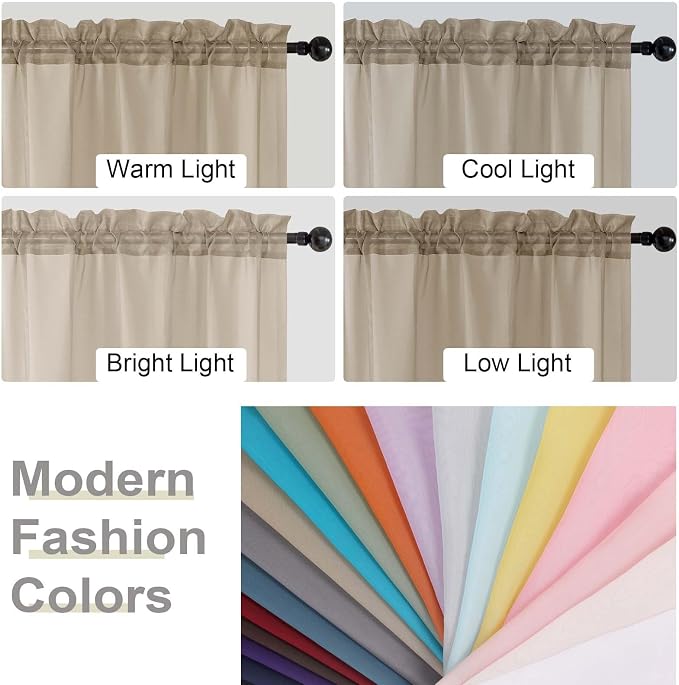 Extra Long Sheer Taupe Curtains - Image 6