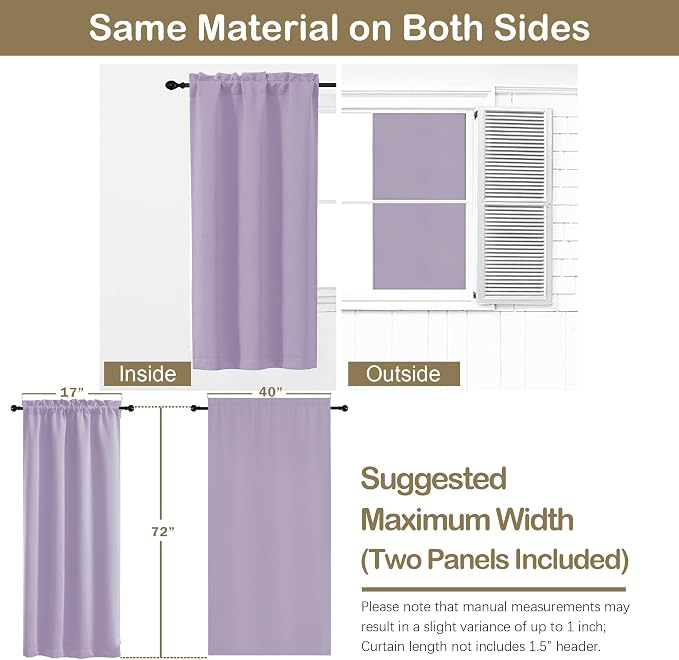 OVZME Lavender Blackout Curtains - Image 2