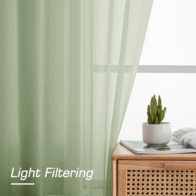 OWENIE Sheer Curtains 78 inches Long 2 Panels Set - Image 5