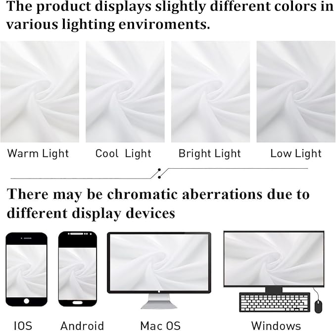 Lecloud White Sheer Curtains 63 Inch Length 2 Panels Set, Elegant Voile White - Image 5