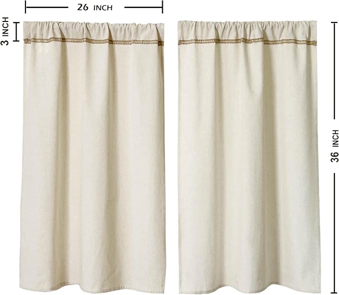 Cotton Linen Kitchen Curtains for Windows - Image 7