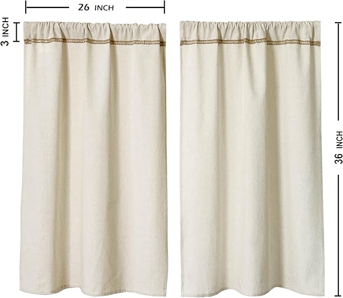 Cotton Linen Kitchen Curtains for Windows - Image 7