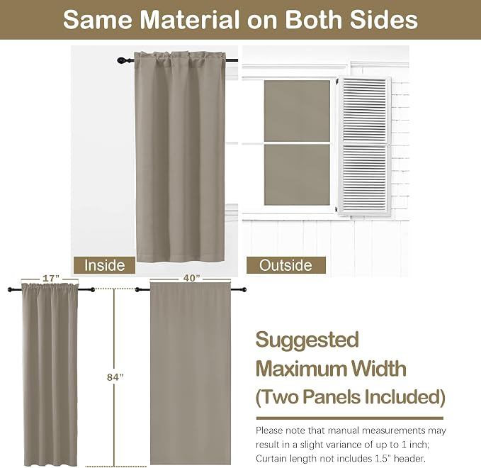 OVZME Stone Blackout Curtains for Bedroom 84 Inch Length 2 Panels, Soft Fabric - Image 2